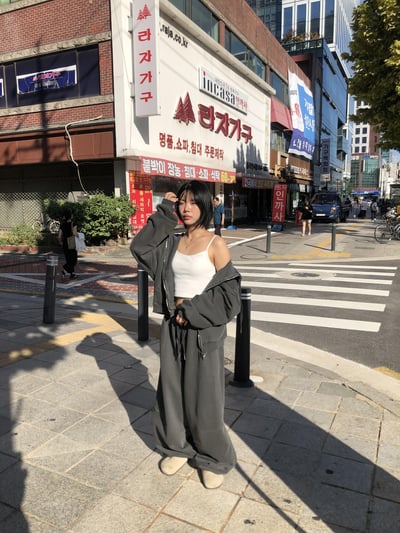 復古經典 做舊刷色 運動套裝 短版 連帽外套 - 2C10