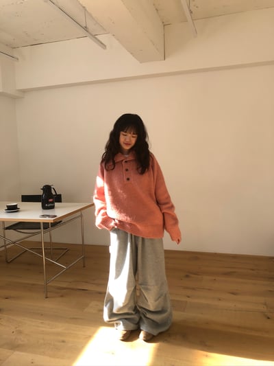 層疊口袋 降落傘 空氣棉 寬版棉褲 - 4C8