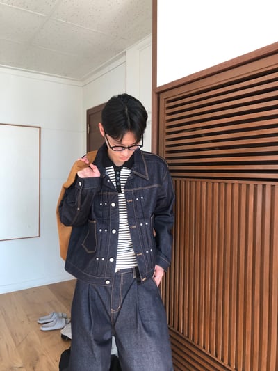 秋冬首選 卯釘細節 多層褶皺 短版 原牛外套 (set-up) - 2C8