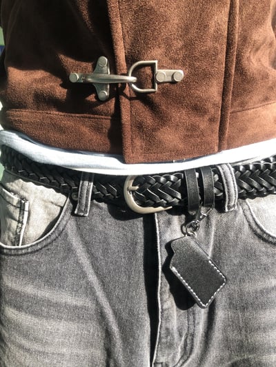 頂流社會 網狀皮革 鑰匙圈 皮帶 - 2C7