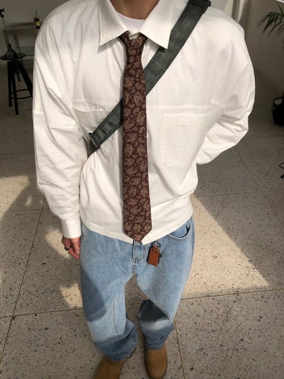 文藝復興 花雕紋 復古領帶 - 2C11