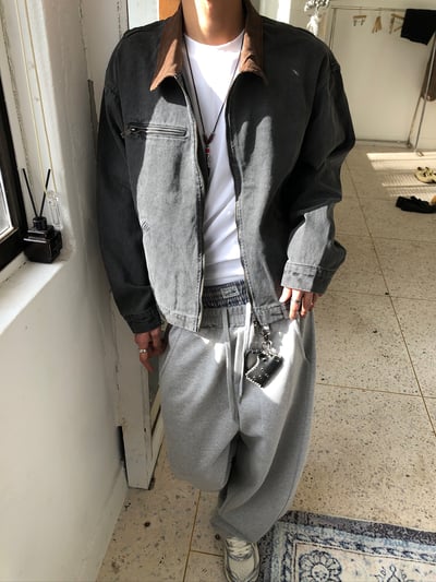 舊式巴黎 復古刷色水洗 短版 底特律夾克 - 2C3