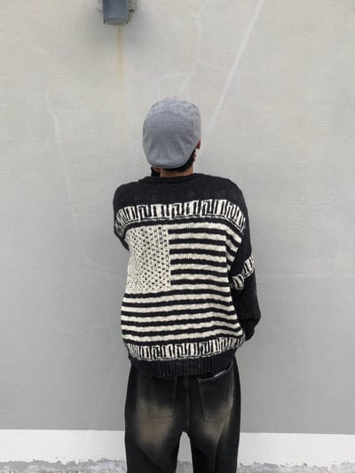 (黑色現貨)USA Star 厚針織 開襟外套 - 2C10