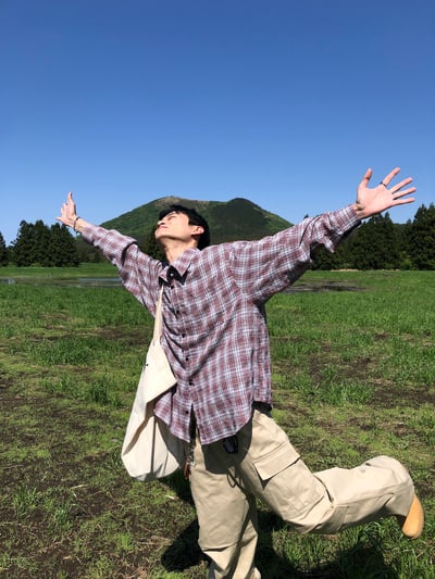 文藝浪漫派 夏季輕薄 撞色格紋 寬鬆襯衫 - 3C8