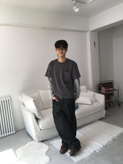 短版 素面 層疊配色穿搭 薄長袖 - 4C11