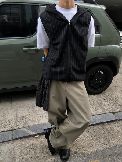 ASH 街頭休閒 特殊曲線 長版 寬褲 - 2C15