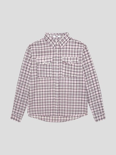 街頭復古感 格紋 涼爽亞麻 短版襯衫 - 2C16