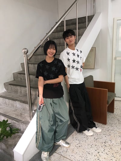 微反光 印第安條紋 涼感 尼龍寬褲 - 3C9