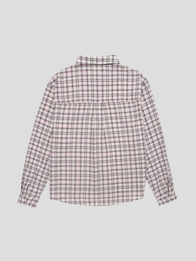 街頭復古感 格紋 涼爽亞麻 短版襯衫 - 2C17