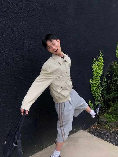 印地安圖紋 刺繡斜線 寬版 7分 棉短褲 - 3C6