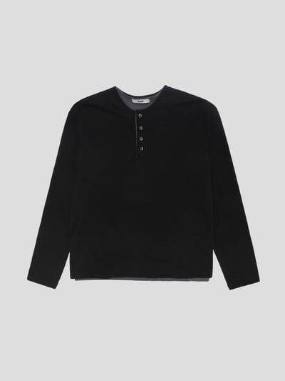 休閒亨利領 懶人層疊配色 素面 薄長袖 - 4C21