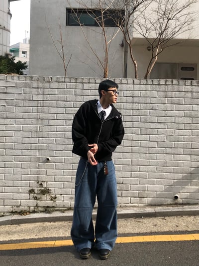 極簡主義 短版 休閒 按扣連帽外套 - 2C16