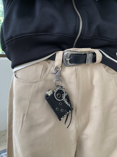 洞洞元素 皮革鑰匙圈 (可放打火機) - 2C7