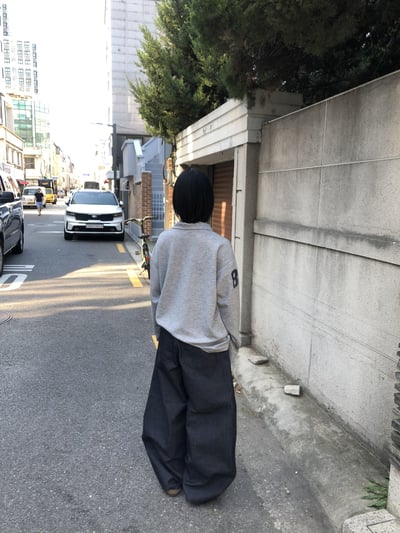 韓系運動風 街頭印刷 微短版 POLO 長袖 - 3C10