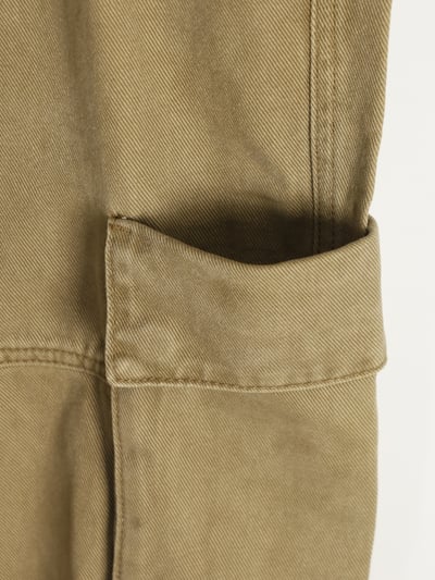 雙膝抓皺 線條結構 直筒寬版 工裝褲 - 2C25