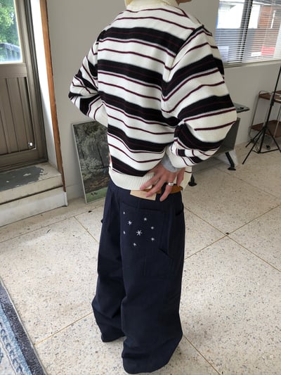 倫敦街頭 星辰大海 高級印染 原牛 寬褲 - 1C5