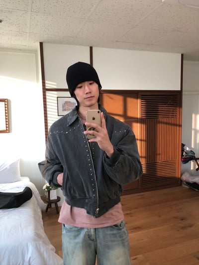 (6oz)倫敦時尚 復古水洗 卯釘 短版 羽絨外套 - 2C6