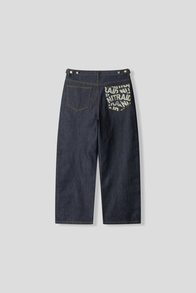 率性街頭 口袋印刷設計 牛仔寬褲 - 2C25