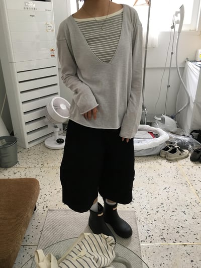 韓系復古 立體重磅 斜線大口袋 工裝 7分短褲 - 2C8