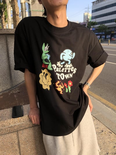 美式街頭彩繪 帥氣可愛風 寬版短袖 - 2C13