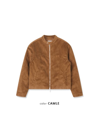 高級線 馬海毛 羽絨 皮革紋路 短版夾克 - 3C22