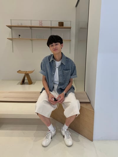 (UNISEX) 束腰抽繩 素色7分褲 - 2C11