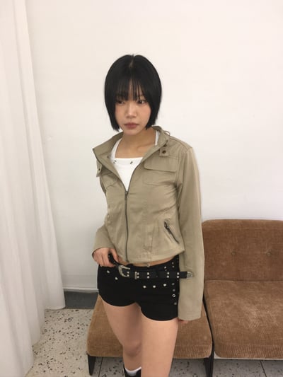 街頭卯釘 骷髏 貼腿修身短褲 - 1C2