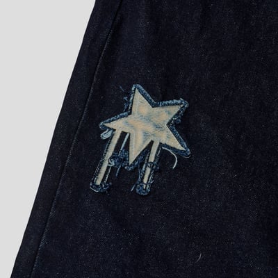 仰望星空 高級刺繡 直筒 微寬版 牛仔褲 - 1C19