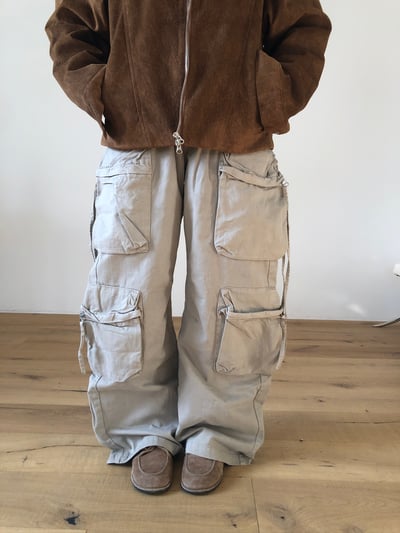 韓系街頭 立體工裝 多重大口袋 寬褲 - 3C2