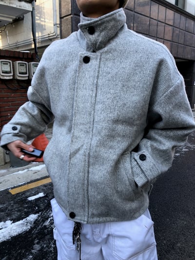 高檔系列 馬海毛 短版 立領 大衣 - 2C1