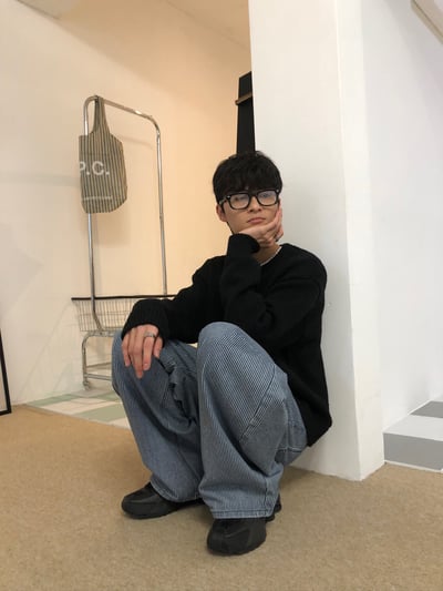 經典百搭 細條紋 修身顯高 牛仔寬褲 - 2C8