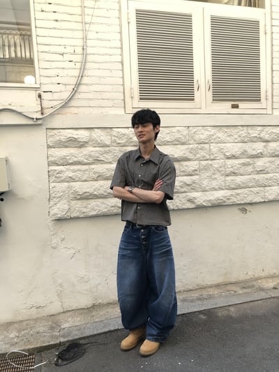 夏季王者 格紋短版 雙口袋 人生襯衫 短袖 - 3C13