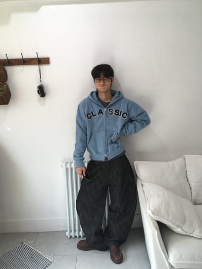 Classic 美式經典 刺繡短版 連帽外套 - 3C7