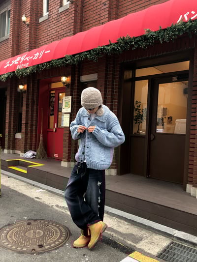 微妙復古 漸層水洗 破壞 牛仔 寬褲 - 2C15