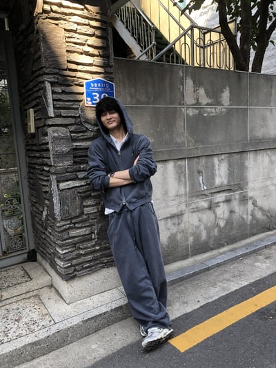 復古經典 做舊刷色 運動套裝 寬版 棉長褲 - 2C3