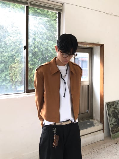 極簡俐落 天然牛皮 麂皮 乳白皮帶 - 1C7