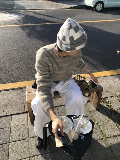 方格紋 休閒街頭 經典毛帽 - 1C7