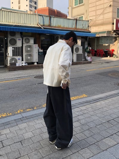 ASH 街頭休閒 特殊曲線 長版 寬褲 - 2C4