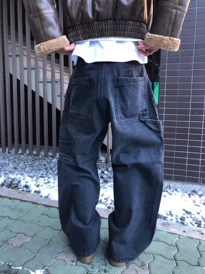 PERTED 特殊配色縫線 工裝 寬褲 - 2C14