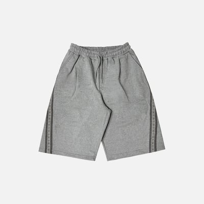 印地安圖紋 刺繡斜線 寬版 7分 棉短褲 - 3C18