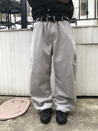 街頭休閒 極簡俐落 百搭 刷毛 寬版 工裝棉褲 - 2C14