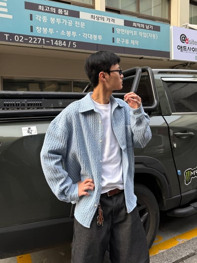 現代摩登 春季格紋 牛仔 襯衫夾克 - 2C2