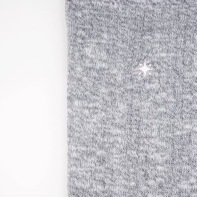 [ Cushion+ ] 氣墊刺繡中筒長襪 (銀鐵灰)2