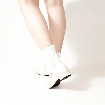 [ Pearl 珍珠 ] 針織花紋襪2