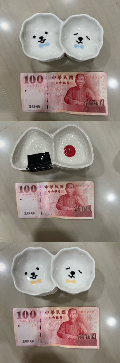 可愛造型二格盤(飯糰/可愛表情)1