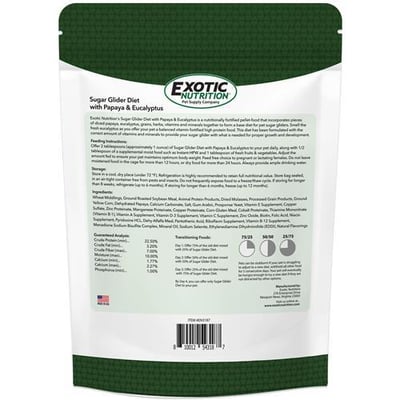 SUGAR GLIDER DIET WITH PAPAYA AND EUCALYPTUS 木瓜胺樹乾糧2