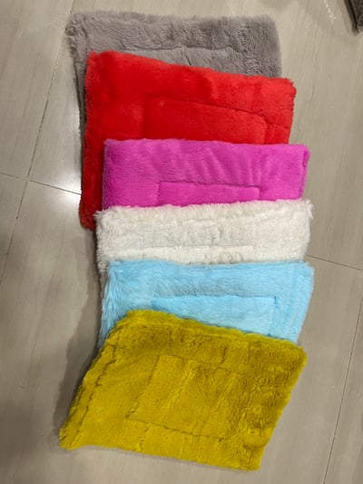 長方形白鐵掛藍內襯 一面羊羔布&毛毛布(看照片)3