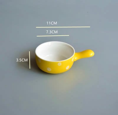 可愛圓點提把喝奶碗 (陶瓷)2