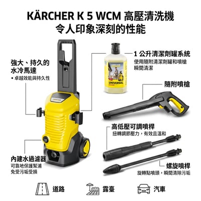 KARCHER 德國凱馳 最新水冷旗艦 高壓清洗機 K5 WCM 德國凱馳台灣公司貨 2000 psi 水冷式感應馬達6