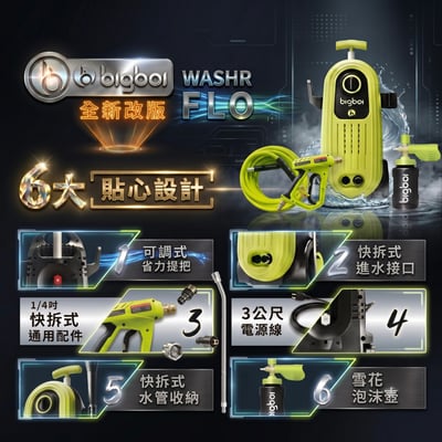 澳洲 bigboi 專業級短槍泡沫壺 10週年紀念版 高壓清洗機 洗車機 保固三年｜washR FLO II STG COMPACT 高壓沖洗機 高壓洗車機3